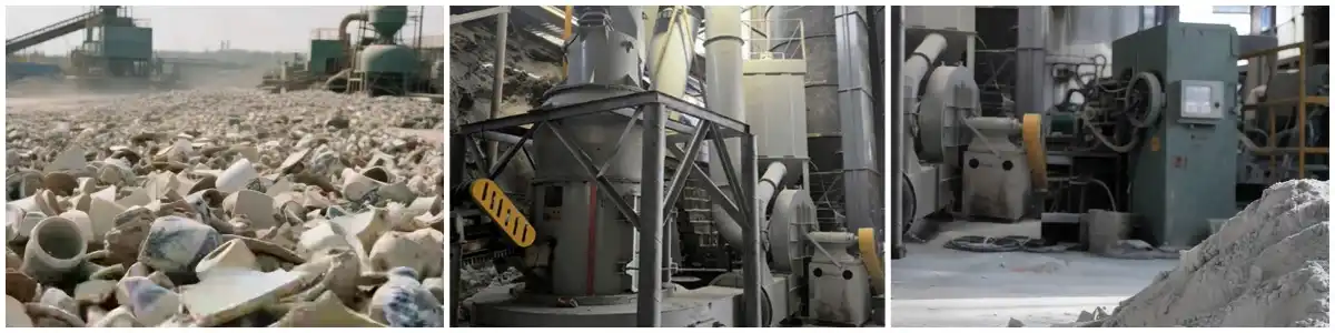 CRRM Raymond Mill Processing Ceramic Waste Customer Site
