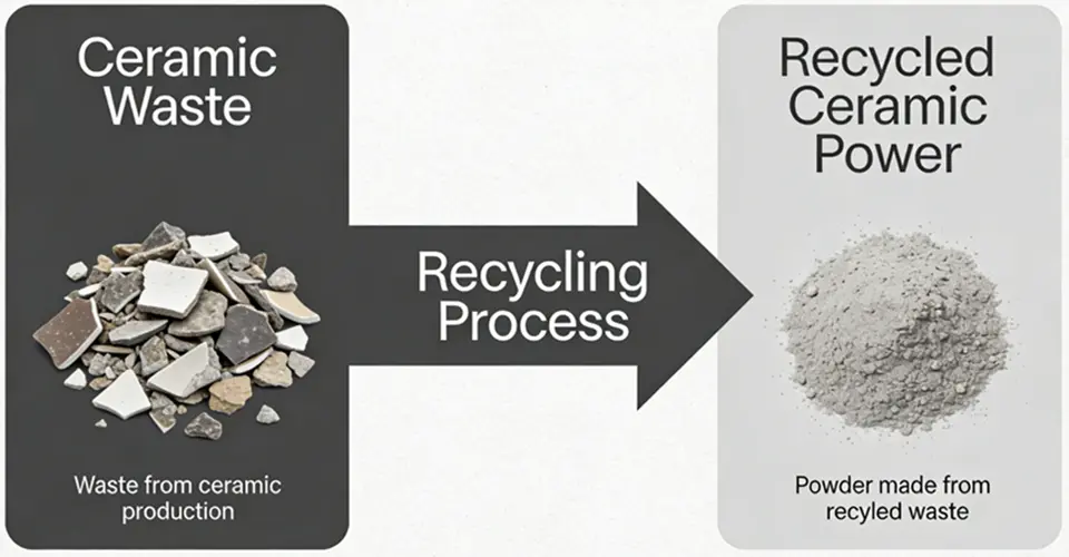 Ceramic Waste and Regenerated Ceramic Powder