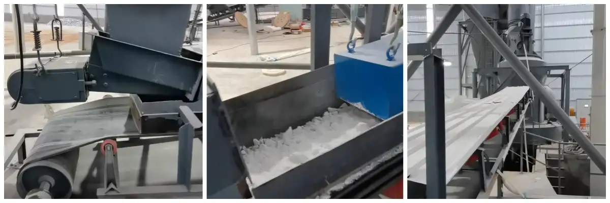 Feeder Conveying Material to Raymond Mill