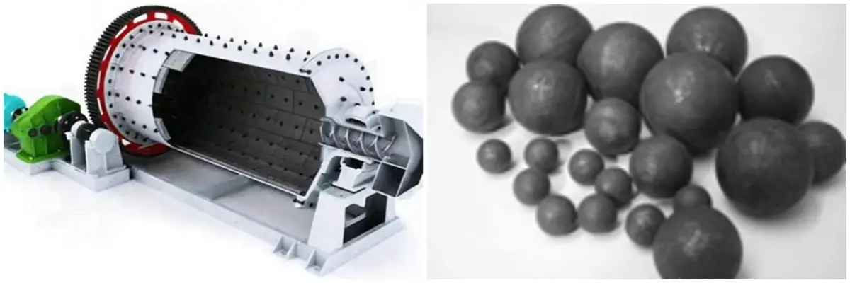 Internal Structure of Ball Mill and Grinding Media (Steel Balls)