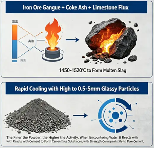Blast furnace water slag